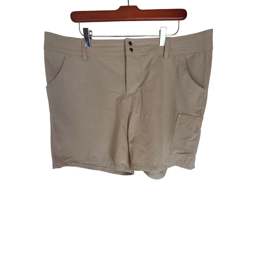 Willit Womens Tan Khaki Hiking Shorts Size 16 Nylon‎ Spandex Cargo Outdoor Plus